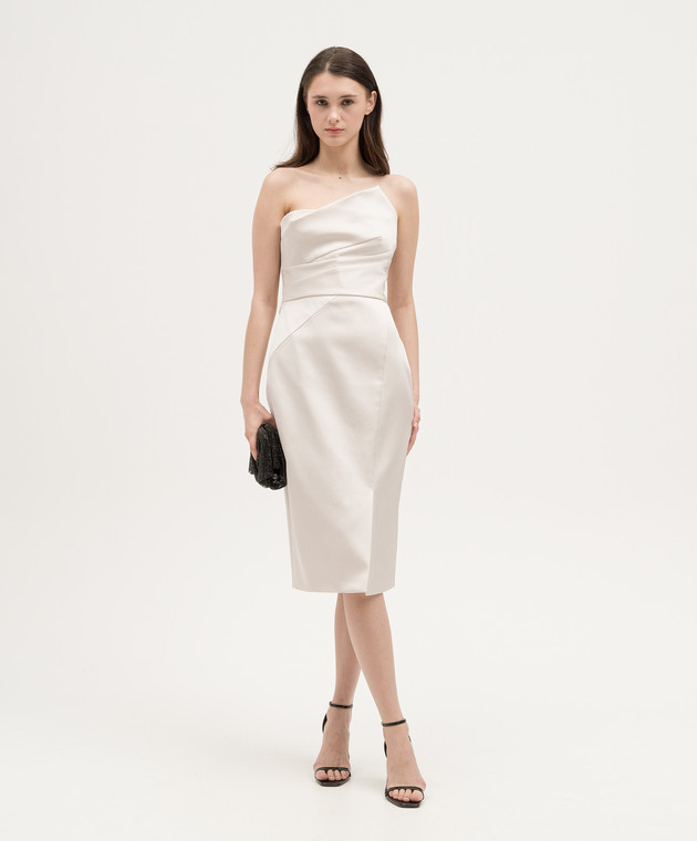karen millen beige dress - satin sheath with open shoulders DG053 Primary color:Off white or dress down with Convertible Wedding Dress Colorful, carefree, and made