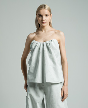 CO Blue linen top bustier 2456BCLS