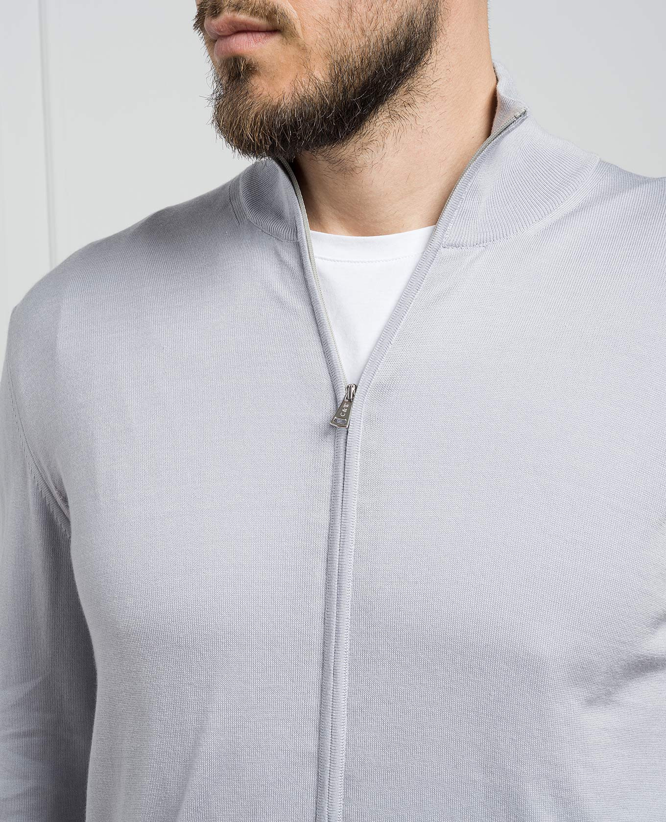Gray cardigan with silk and cashmere Cashmere&Whiskey 5