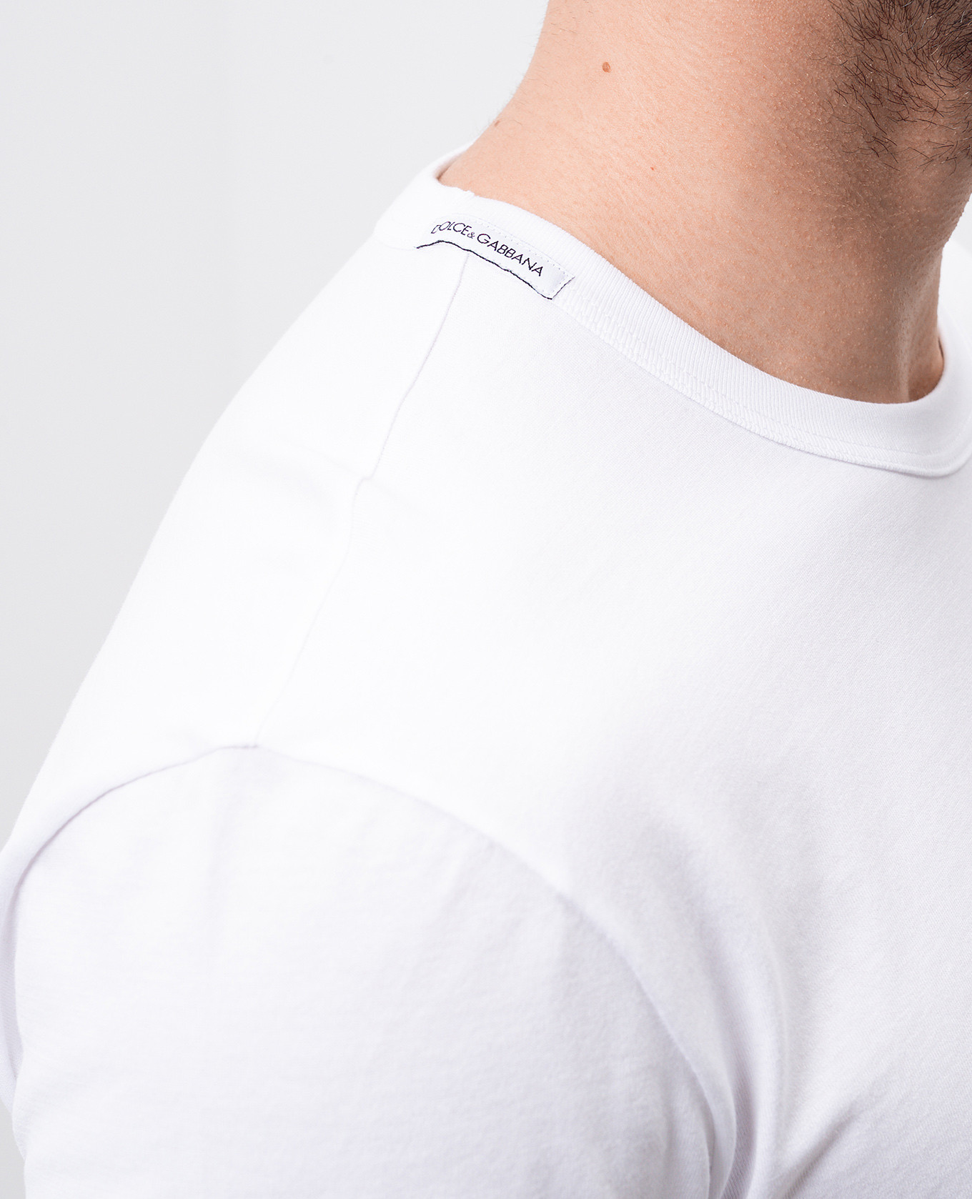 

White t-shirt with logo patch Dolce&Gabbana