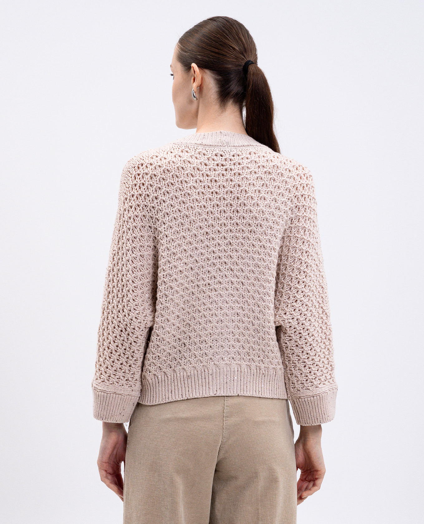 

Beige wool cardigan with sequins Peserico