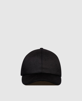 Stefano Ricci Black cashmere cap with logo MCV53SB37ECO60HC