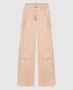 Jil Sander Beige cargo pants with silk J40KA0202J70003
