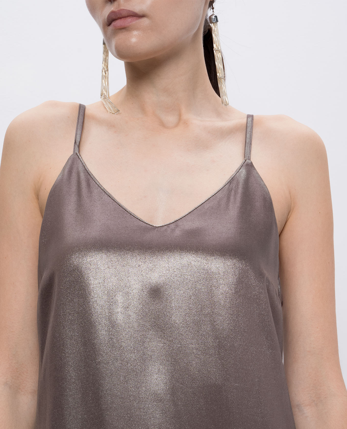 Brown dress with monil chain Peserico 5