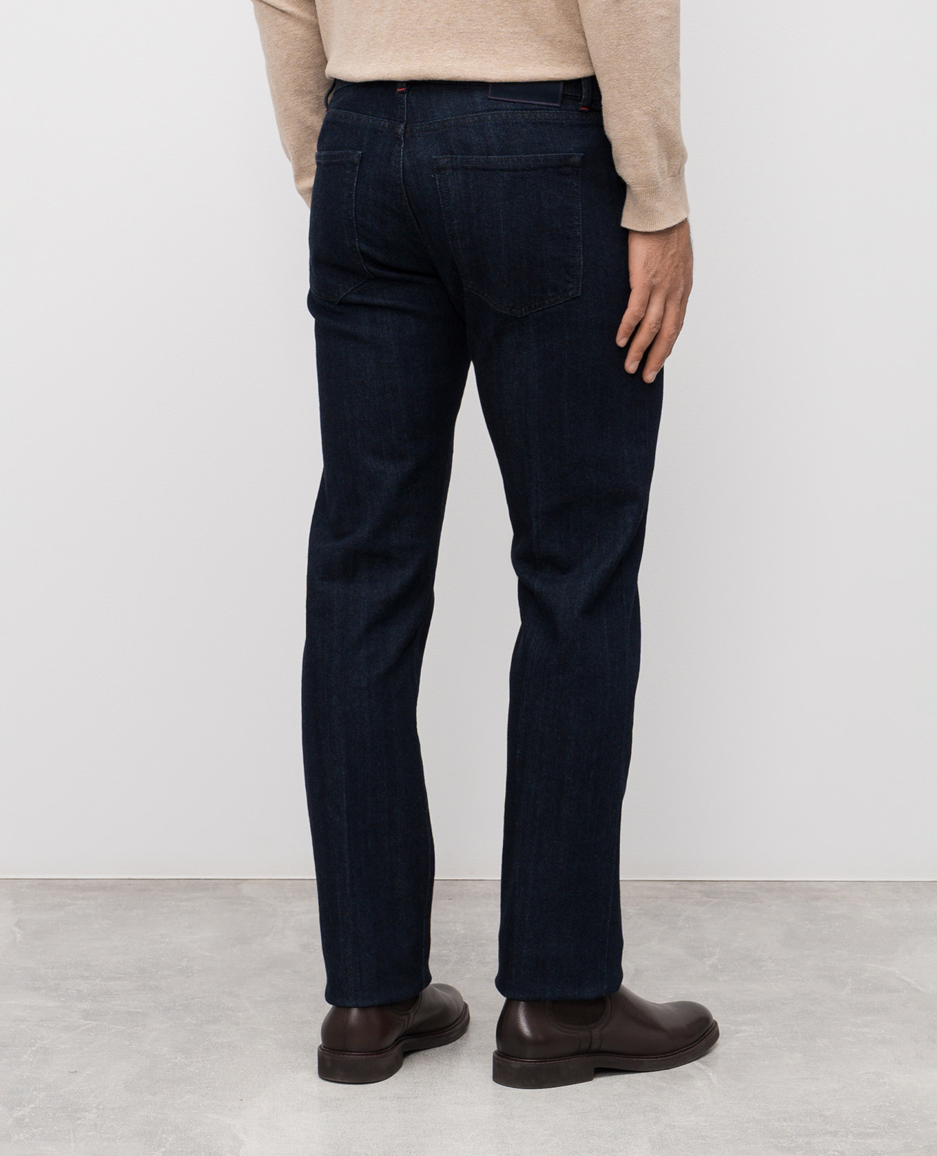 

Blue jeans with logo patch Kiton