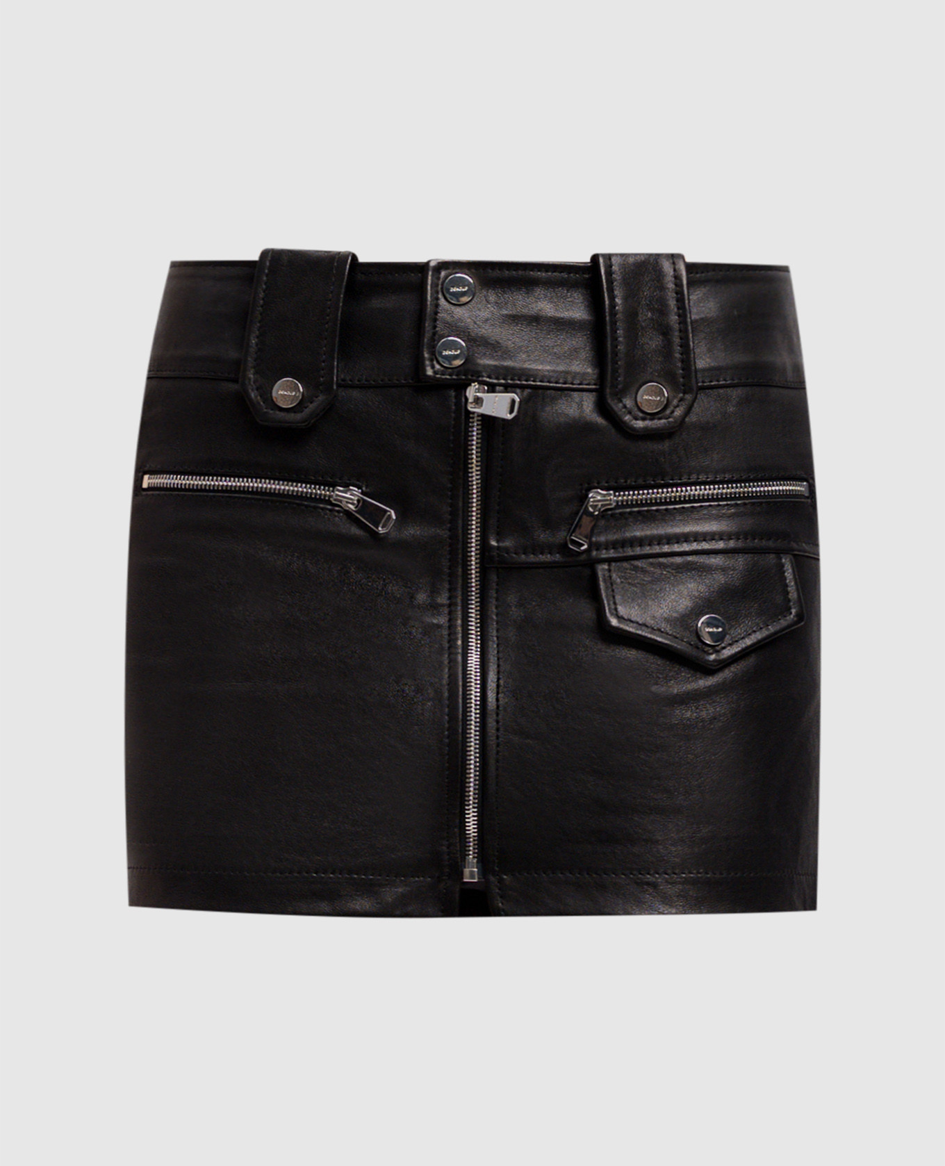 Black leather mini skirt Dondup