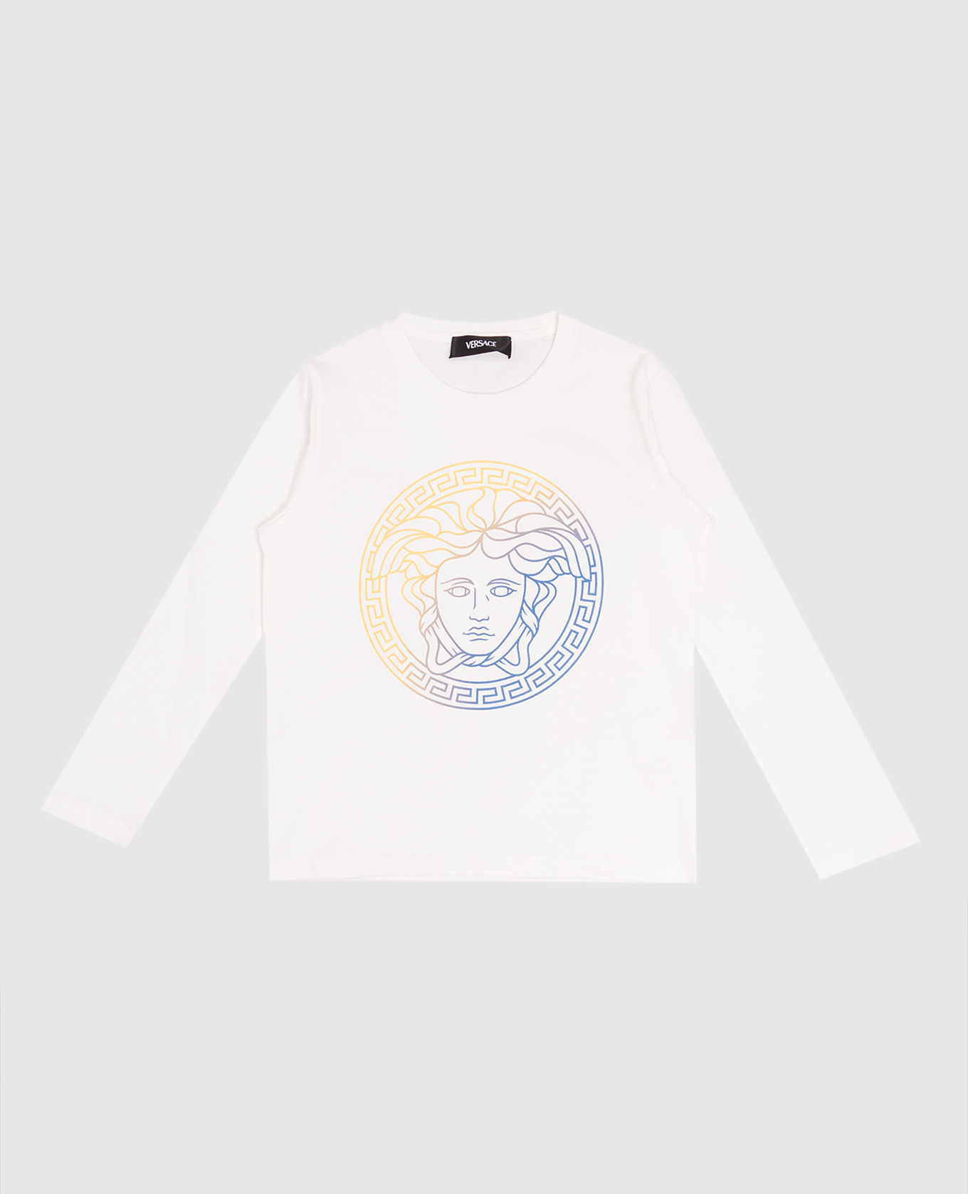 Children&#39;s white Medusa long-sleeve shirt Versace