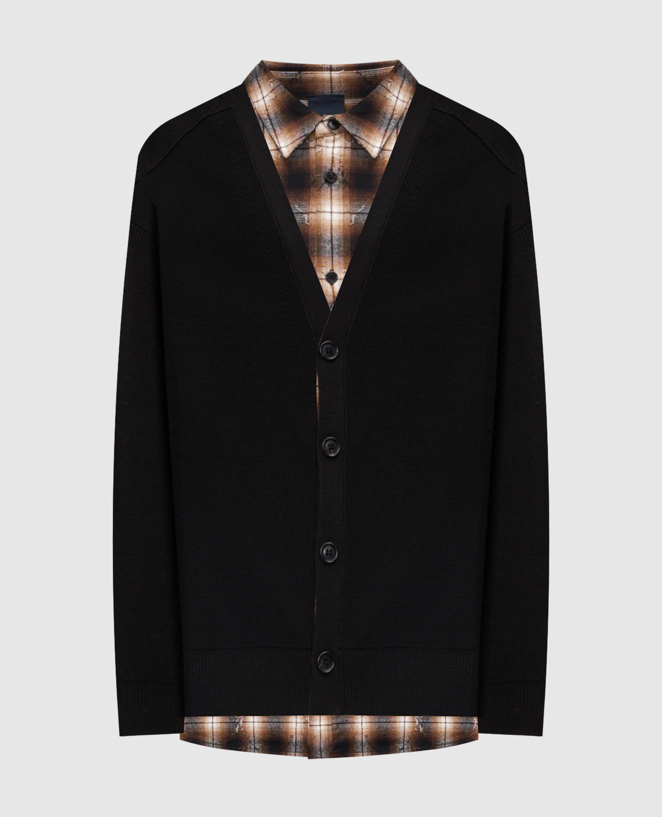 Black double-layer cardigan with wool Juun.j