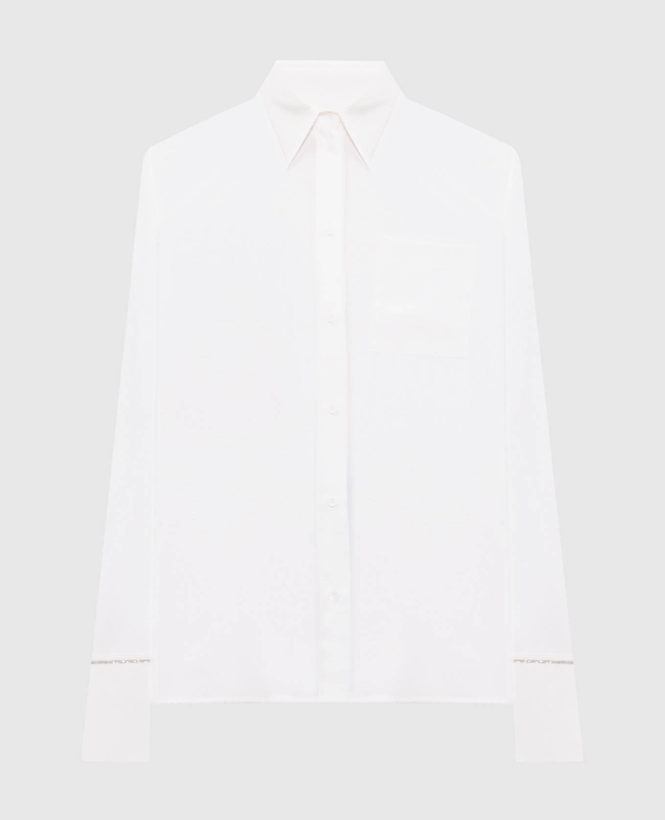 

White silk blouse with monil chain Peserico