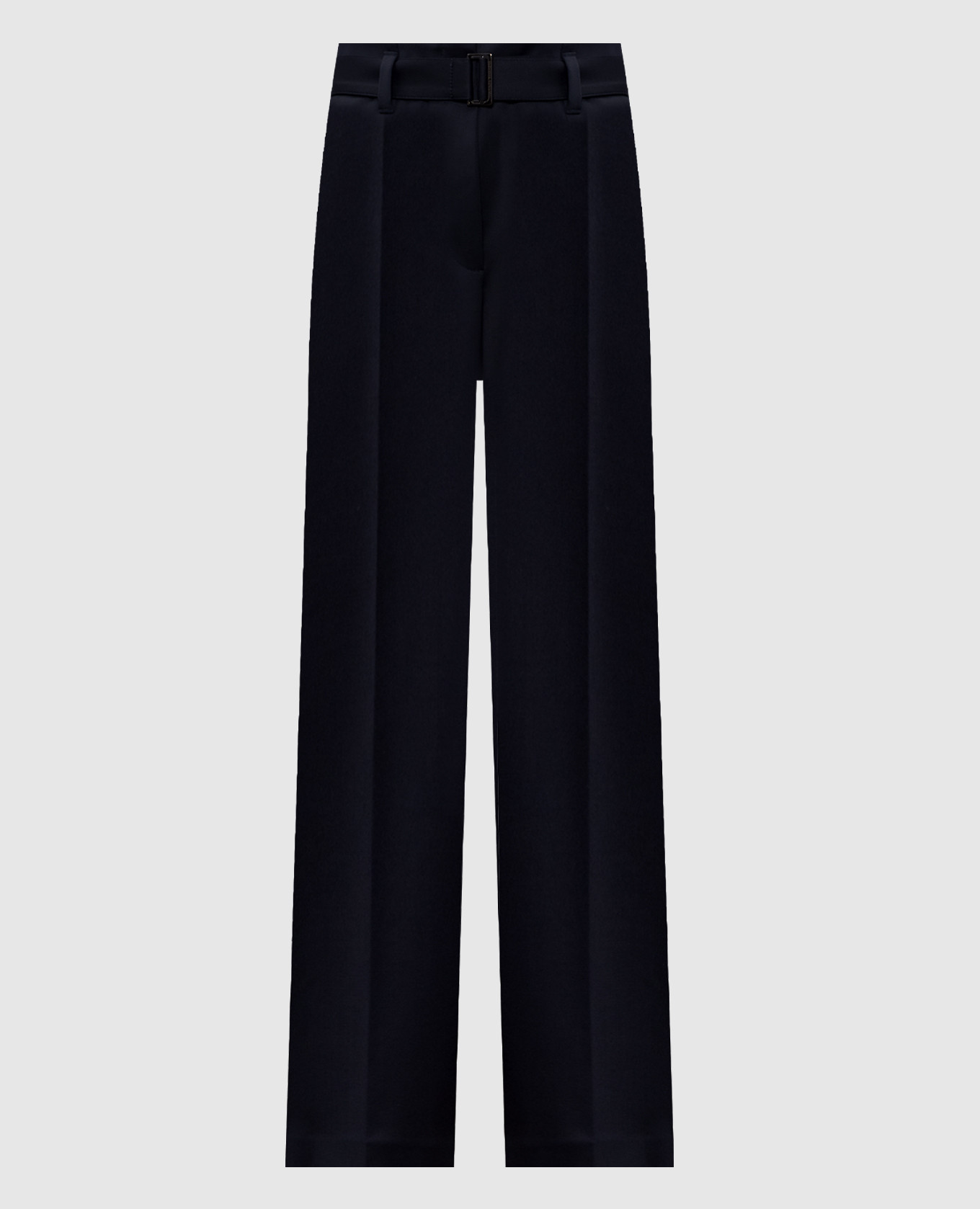 Blue wool pants with monil chain