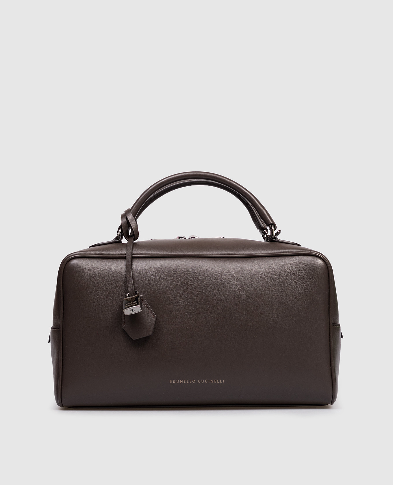 

Boston Explorer Brown Leather Bowler Bag Brunello Cucinelli