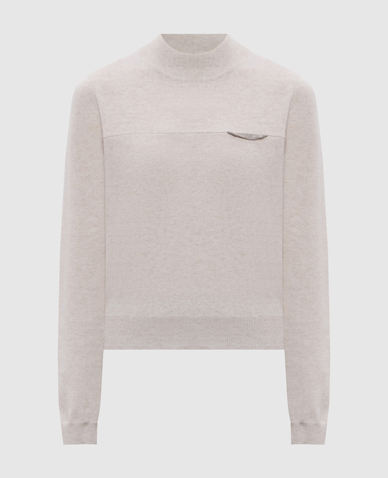 

Beige cashmere jumper with monil chain Brunello Cucinelli