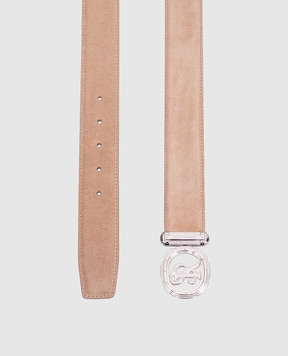 Stefano Ricci Beige suede belt with logo N381SDC527P