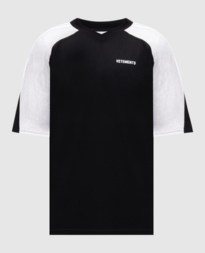 Vetements Black T-shirt with embroidered logo UH76TR265BG