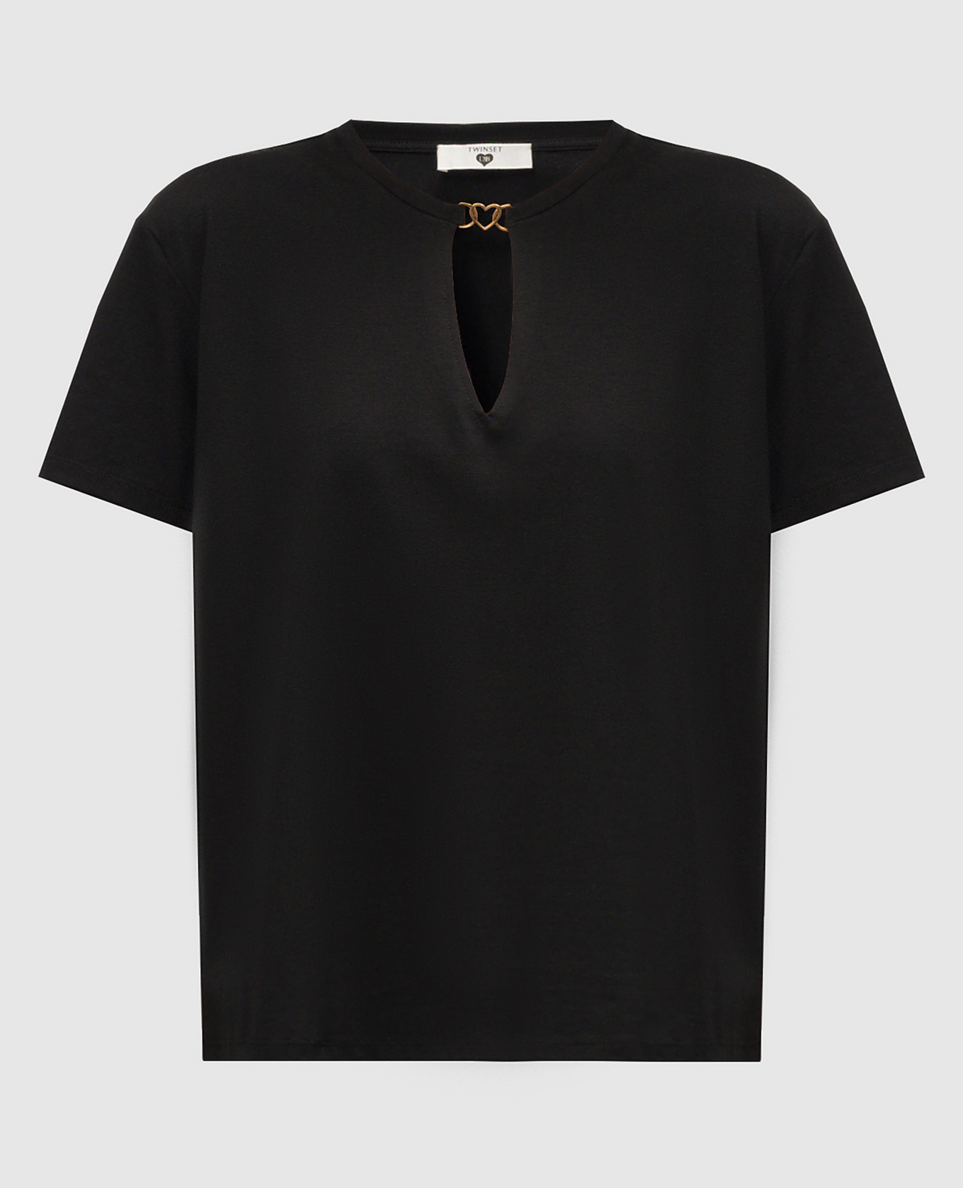 

Black t-shirt with a cutout Twinset, Черный