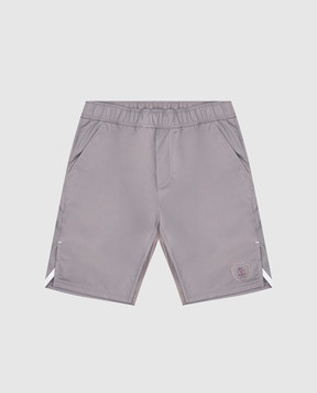 Brunello Cucinelli Children's gray shorts with logo BB422921TC