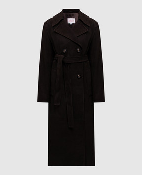 Babe Pay Pls Brown suede double-breasted coat 2517SUEDE