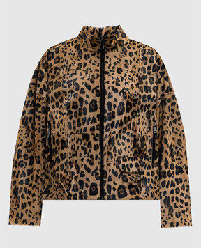 Simonetta Ravizza Preston brown leather jacket in animal print F05JA388K1