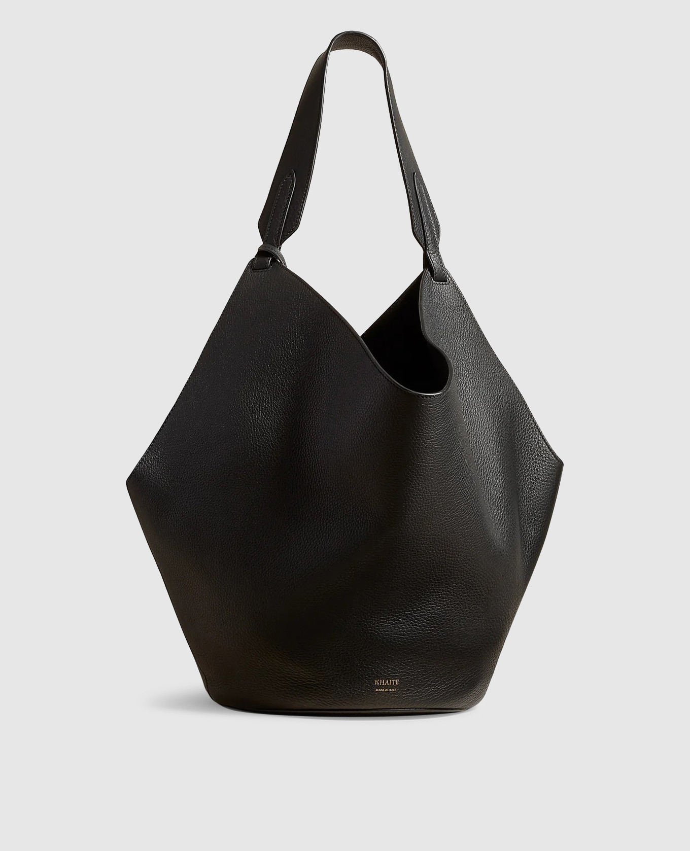 

Black leather tote bag with logo Khaite