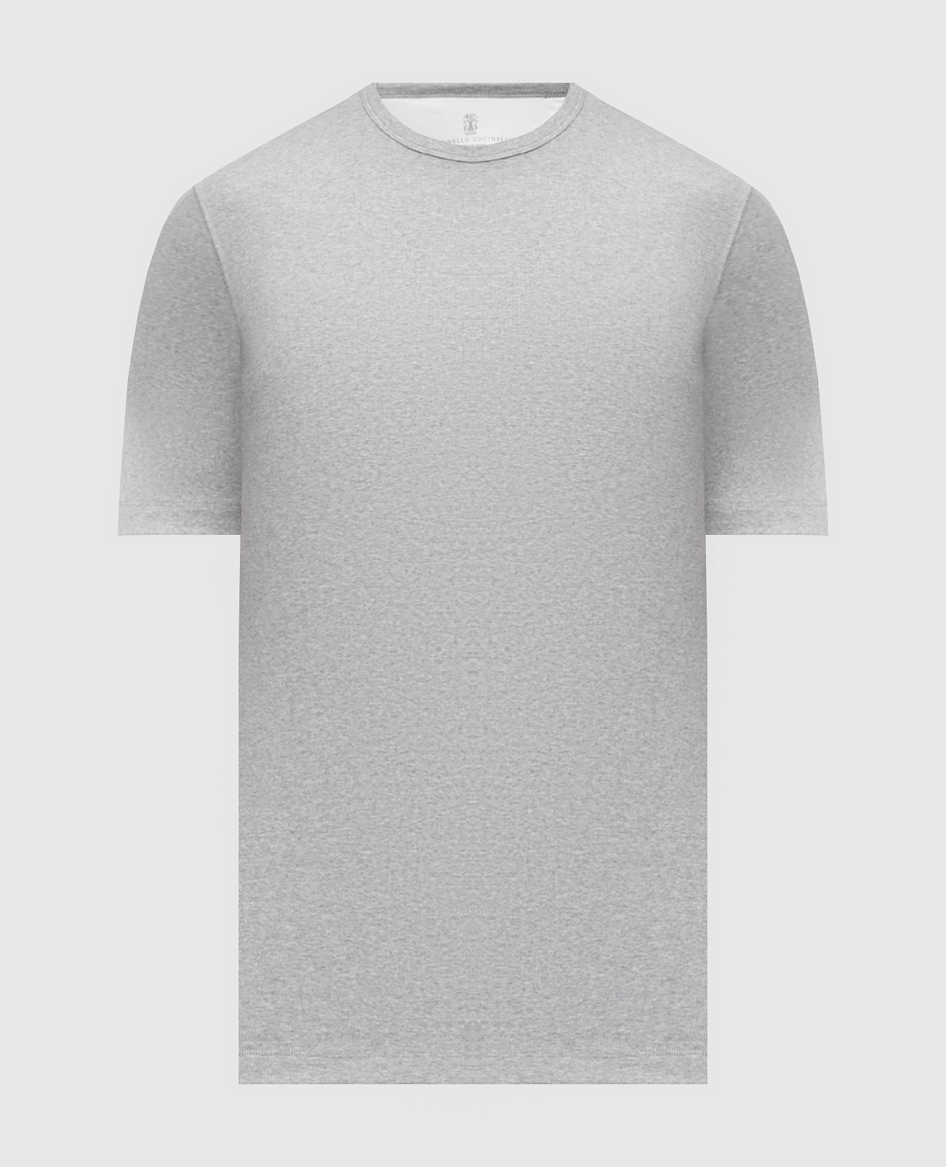 Grey ribbed straight-cut T-shirt Brunello Cucinelli