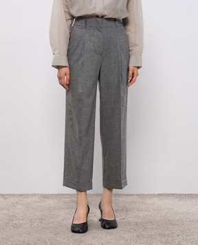 Peserico Grey wool and cashmere trousers with lapels P04579U03358