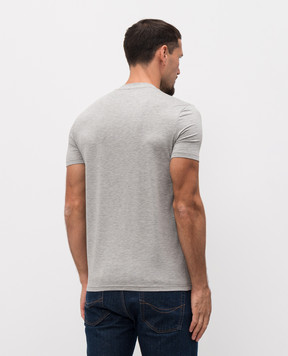 Tom Ford Grey melange T-shirt with logo patch T4M081410