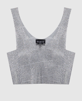 Santa Brands Silver top with crystals CROPTOP