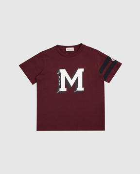 Moncler ENFANT Children's burgundy T-shirt with logo K29548C0000389AFV