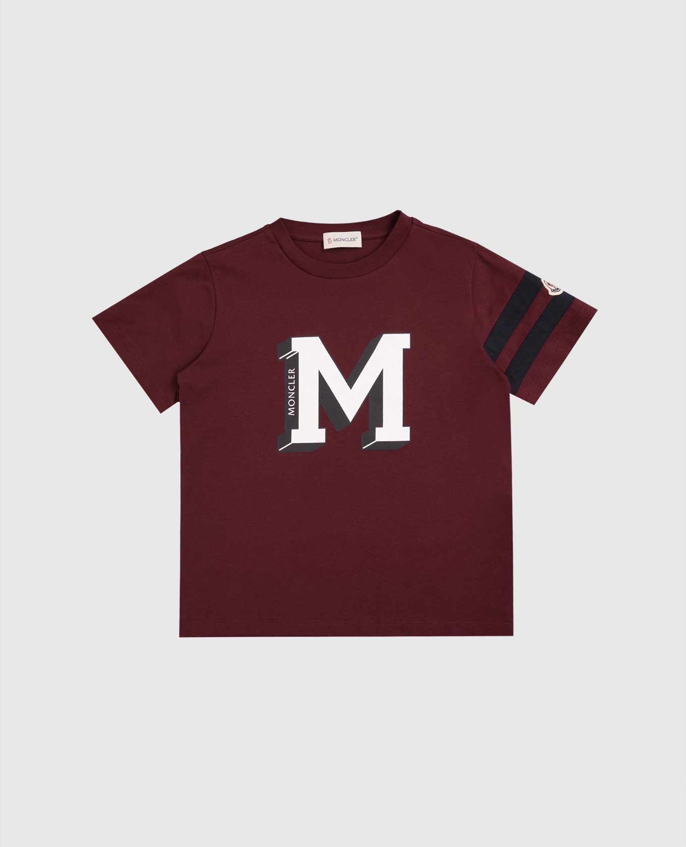 Children&#39;s burgundy T-shirt with logo Moncler ENFANT
