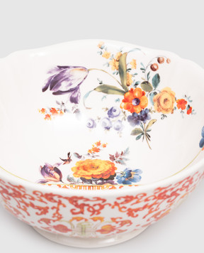 SELETTI White porcelain salad bowl Ersilia with print 09769