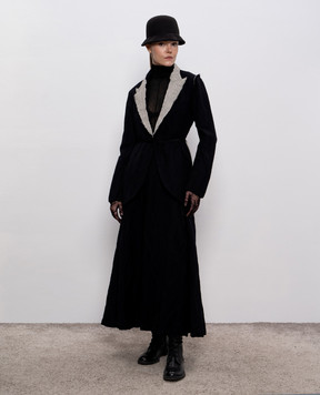 Marc Le Bihan Black skirt with wool with a harvester effect 2551