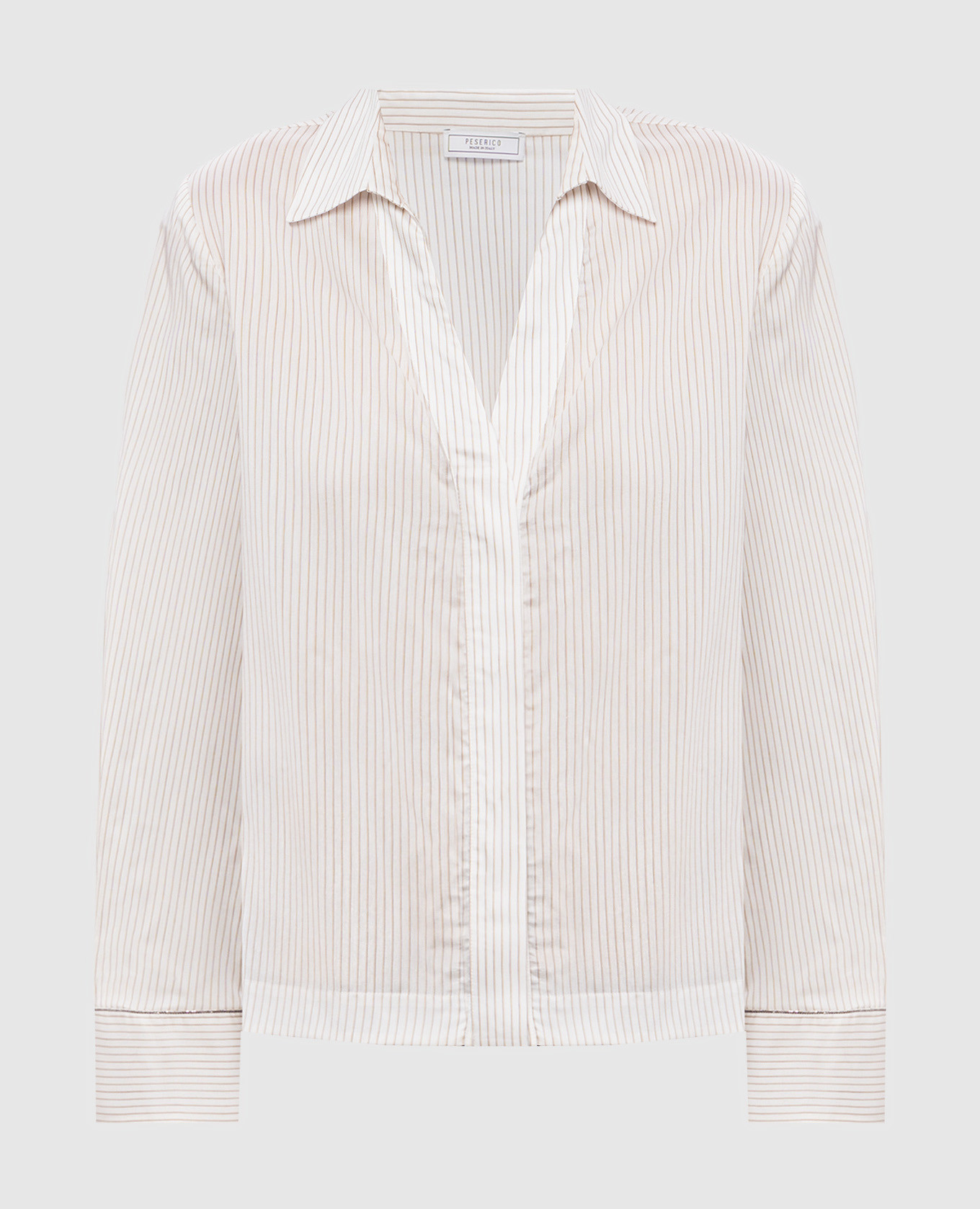 Beige striped shirt Peserico