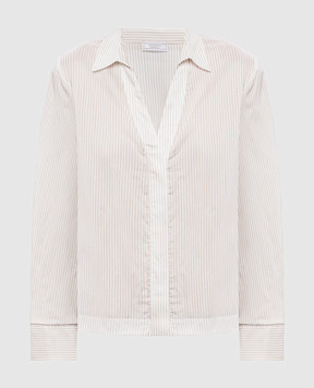 Peserico Beige striped shirt A06128D05217