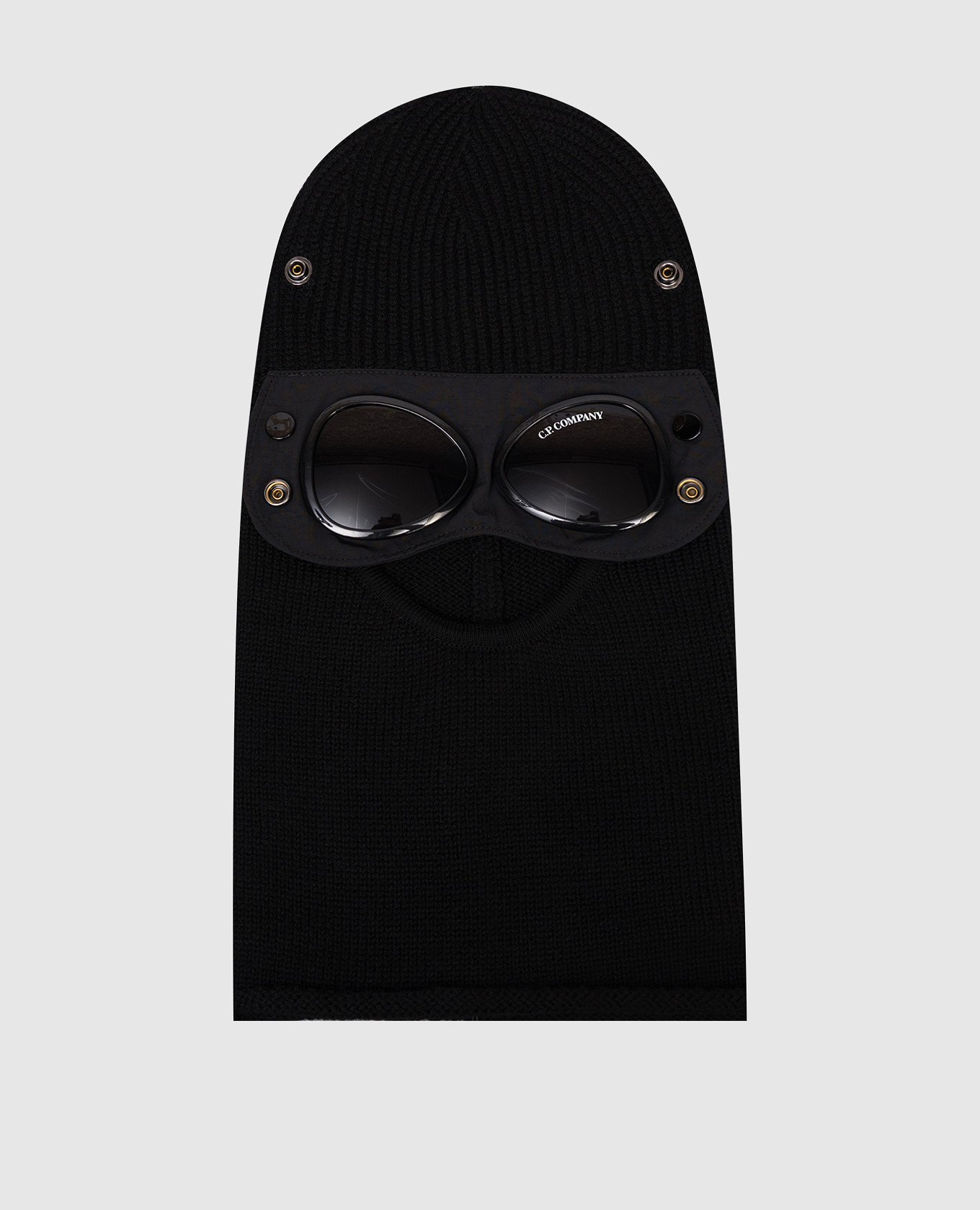 Children&#39;s black wool balaclava with glasses C.P. Company