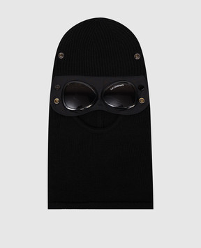 C.P. Company Children's black wool balaclava with glasses CUX00OLHE71