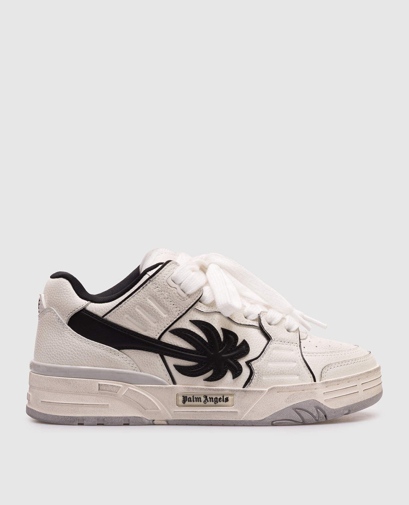 

Venice white leather sneakers with vintage effect Palm Angels