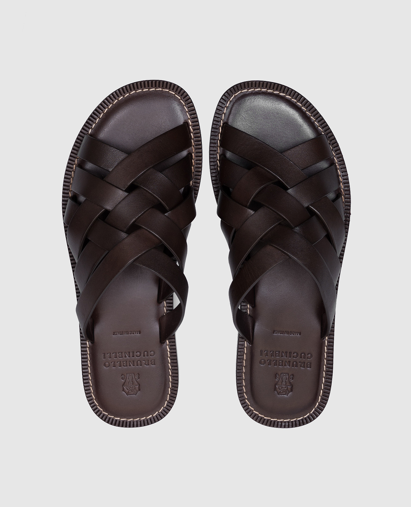 

Brown leather flip-flops Brunello Cucinelli
