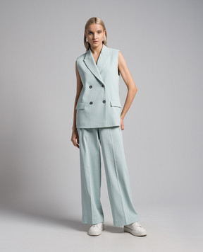 Agnona Green double-breasted vest with logo TX0703XUC055