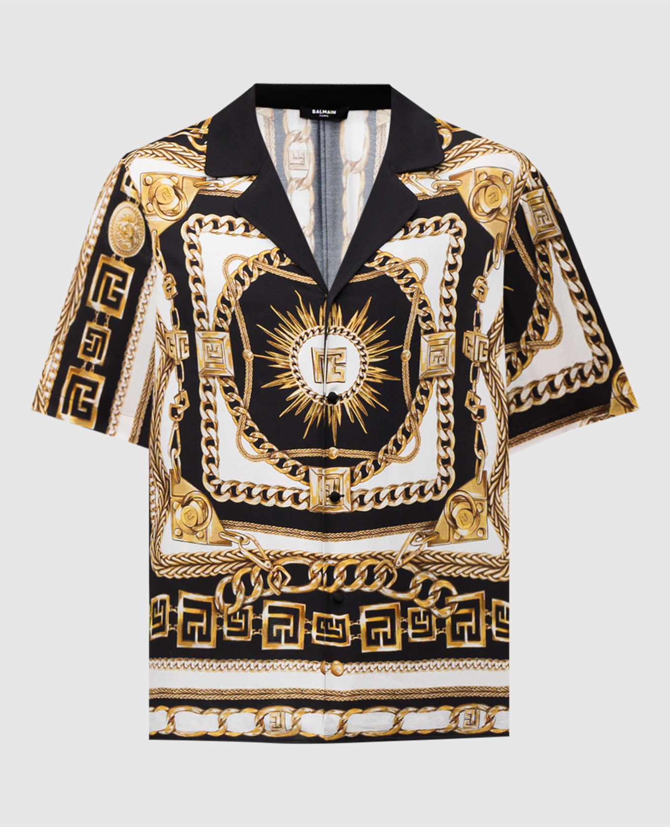 

Black shirt with branded print Balmain