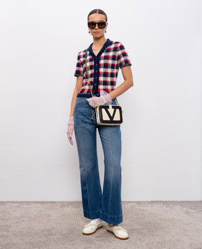 Valentino Blue flared jeans with a worn effect 7B3DD20N9KH