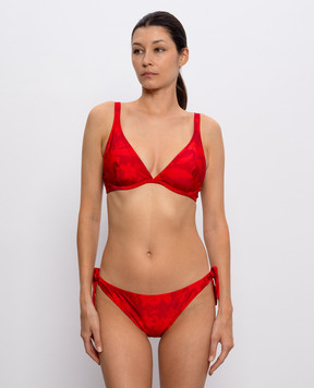 Vilebrequin Burgundy floral print swimsuit bodice FTFCH118