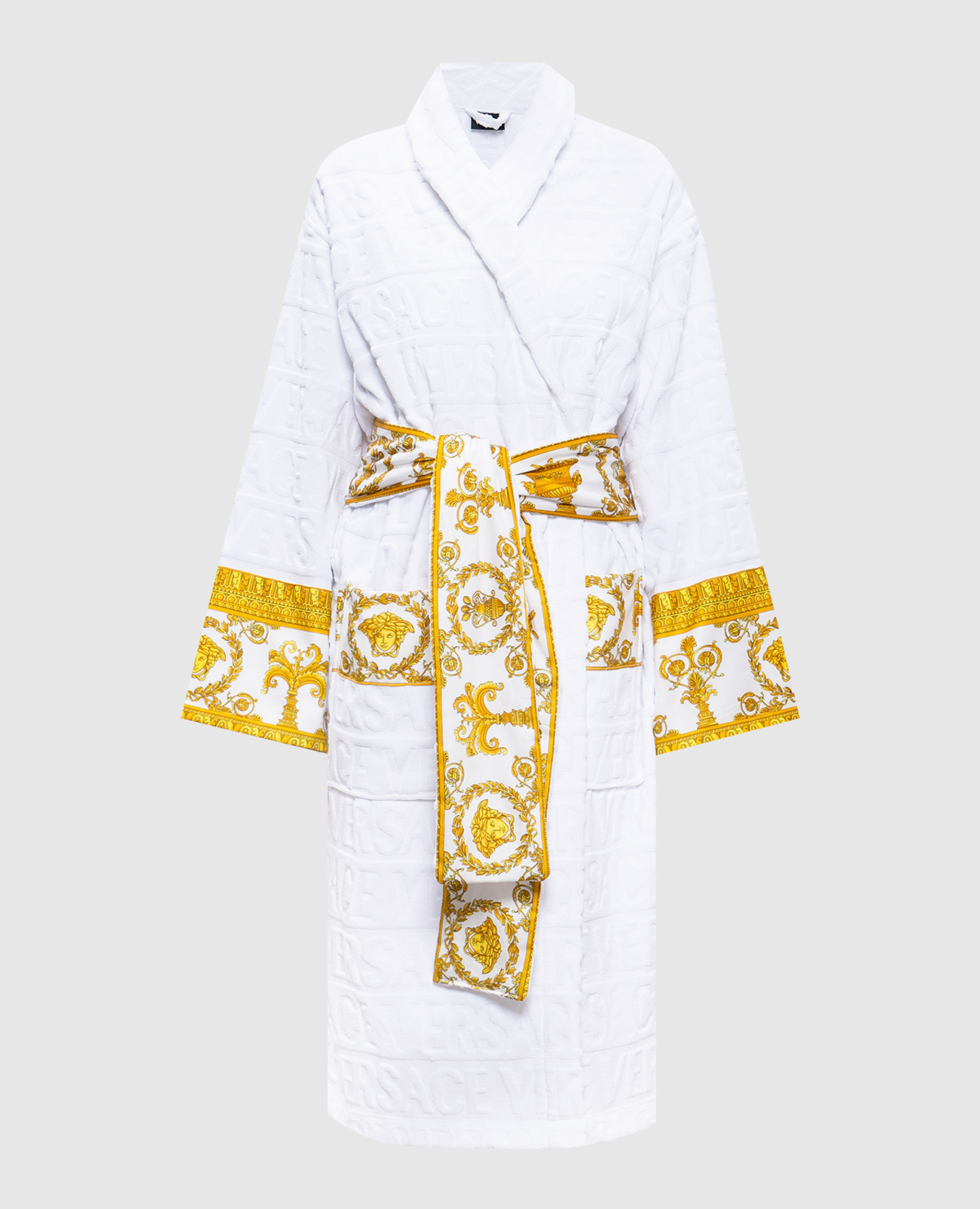 

White bathrobe in Versace Allover pattern with Barocco print Versace