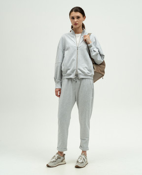 Brunello Cucinelli Gray sports jacket with monil chain MH827EP316