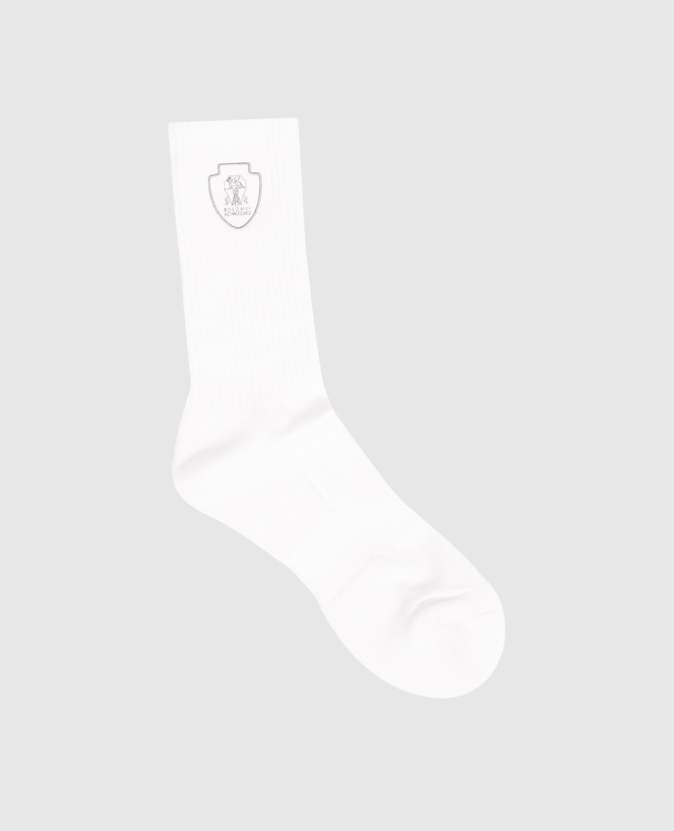 

White socks with embroidered logo Brunello Cucinelli