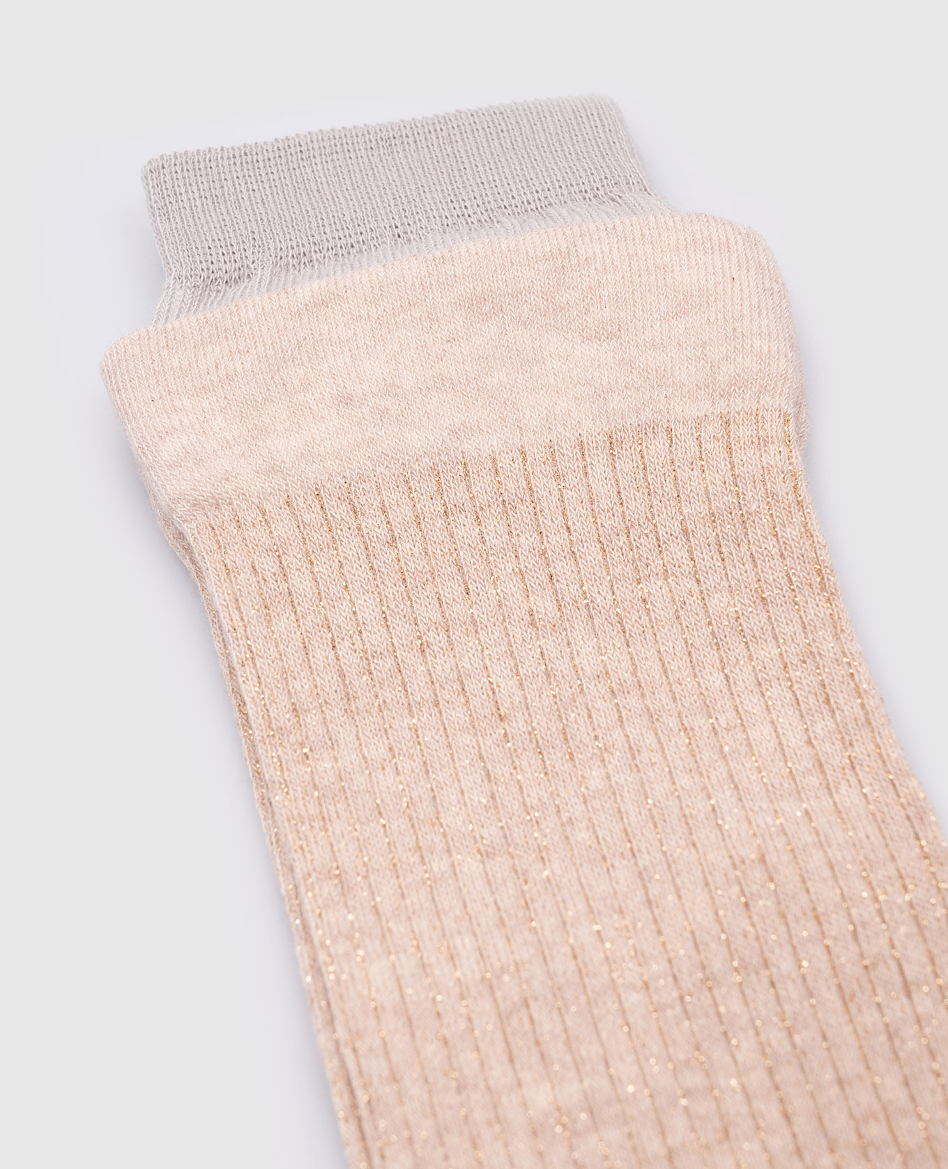 

Beige ribbed knee-highs with lurex Peserico
