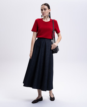 Max Mara TUBO red T-shirt with logo embroidery TUBO