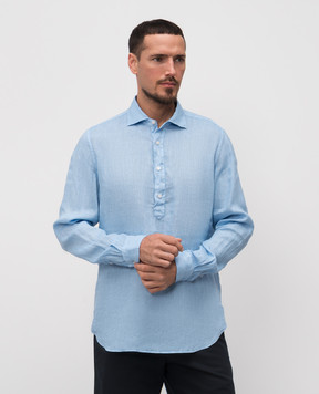 Enrico Mandelli Blue linen shirt 0SPORT5711