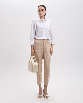 Peserico Beige checked linen pants P0407202631