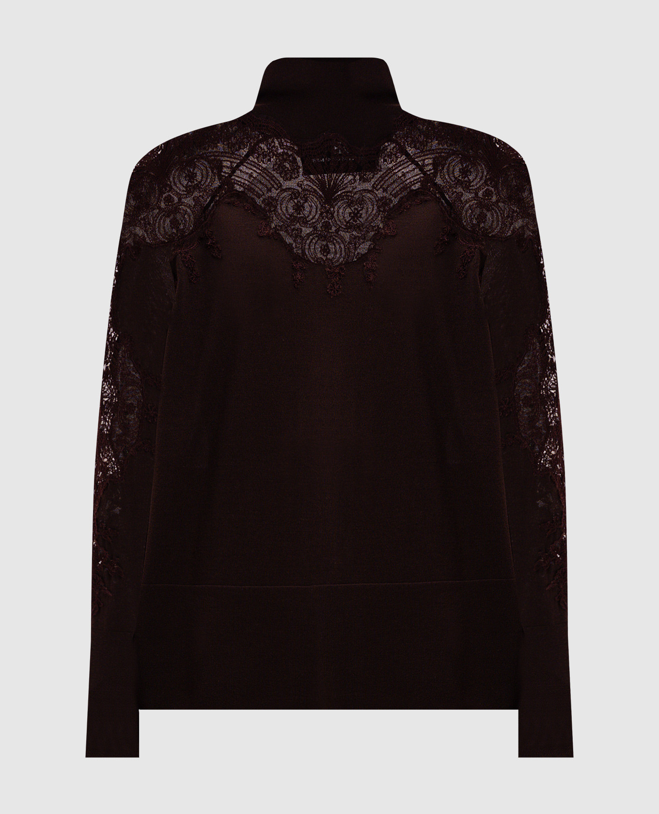 

Brown turtleneck made of wool with lace Ermanno Scervino