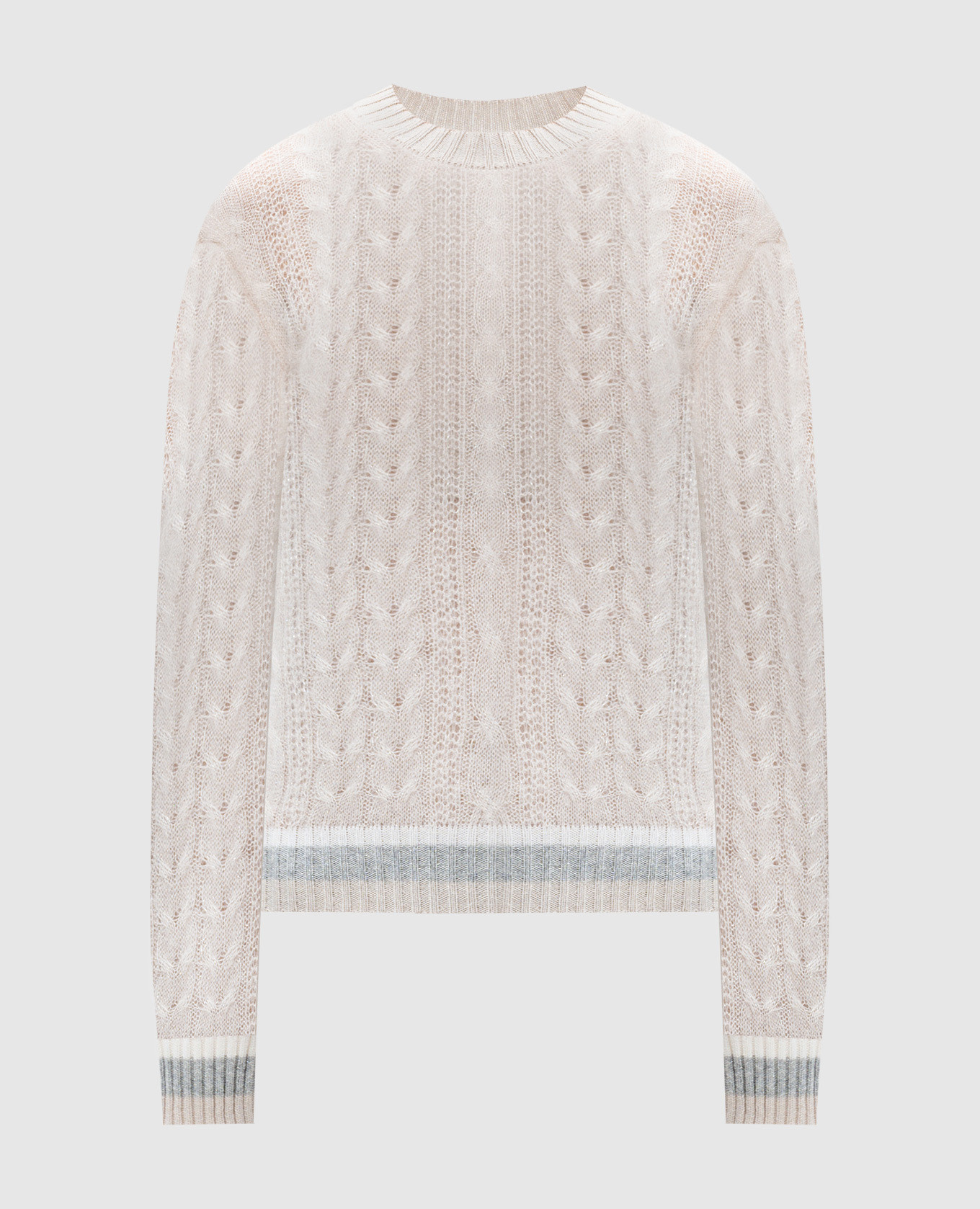 

Beige wool, silk and cashmere jumper with lurex Peserico